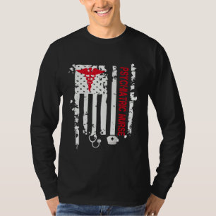 T-shirt Infirmière psychiatrique Drapeau américain Infirmi