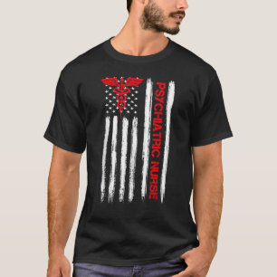 T-shirt Infirmière psychiatrique Drapeau américain Rn Sant