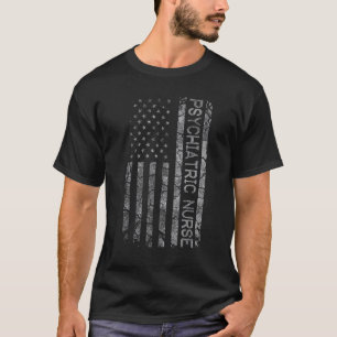 T-shirt Infirmière psychiatrique drapeau américain titre d