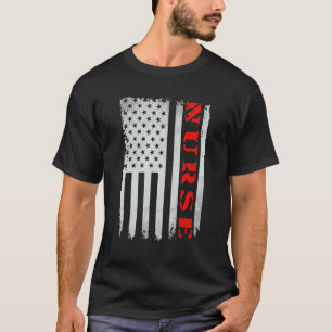 T-shirt Infirmière Rn Lpn Cna Drapeau Américain Patriotiqu