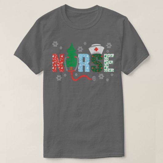 T-shirt Infirmière sapin de Noël Infirmières Noël Pyjamas (Design devant)