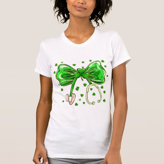 T-shirt Infirmière Shamrock St. Patrick’s (Devant)