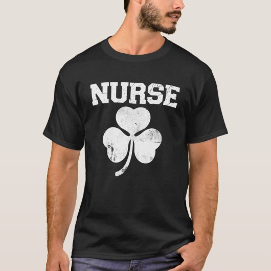 T-shirt Infirmière Shamrock Stethoscope Saint Patrick s Da (Devant)