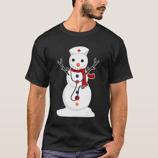 T-shirt Infirmière Snow-Man Infirmière Rn Enregistré Drôle (Devant)