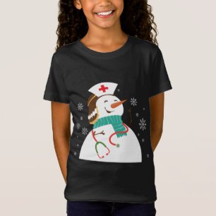 T-Shirt Infirmière Snowman Avec Infirmière Casquette Et St