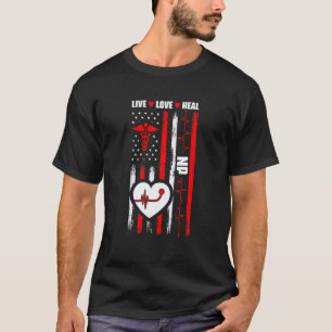 T-shirt Infirmière Spécialisée Drapeau Usa Médical Soins