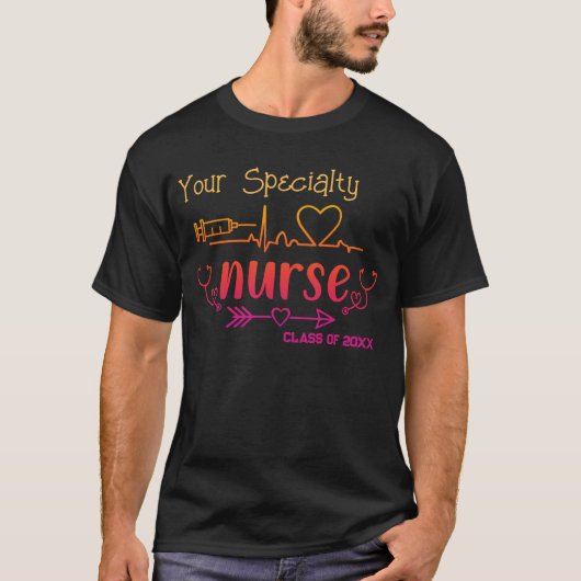T-shirt Infirmière spécialisée personnalisée Année d'obten (Devant)