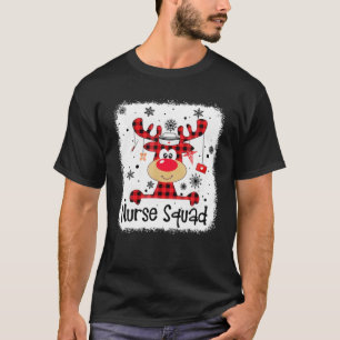 T-shirt Infirmière Squad mignon Rouge Plaid Reindeer Louve