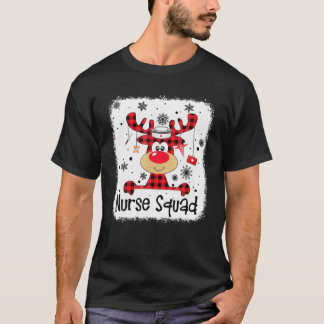 T-shirt Infirmière Squad mignon Rouge Plaid Reindeer Louve