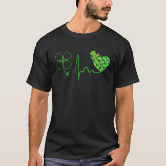 T-shirt Infirmière St Patricks Day Stethoscope Battement d