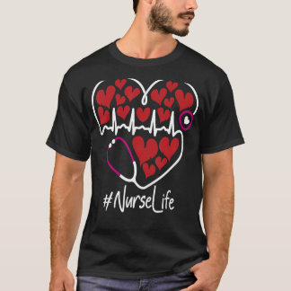 T-shirt Infirmière Stethoscope Coeur Infirmière Saint-Vale
