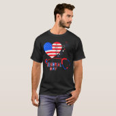 T-shirt Infirmière Stethoscope Heart Patriotic Memorial Da (Devant entier)