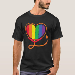 T-shirt Infirmière Stéthoscope Lesbienne Gay LGBTQ Transge