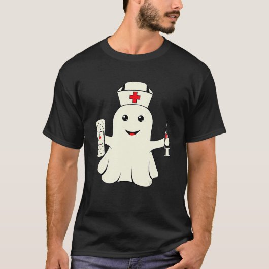T-shirt Infirmière Super rétro Ghost Scrub Top Infirmière  (Devant)