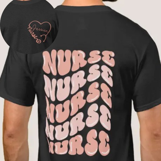 T-shirt Infirmière Super rose personnalisée
