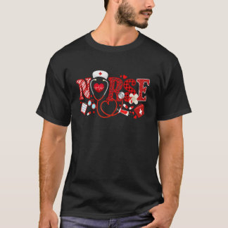 T-shirt Infirmière Valentine's Day 2023 Stethoscope Infirm