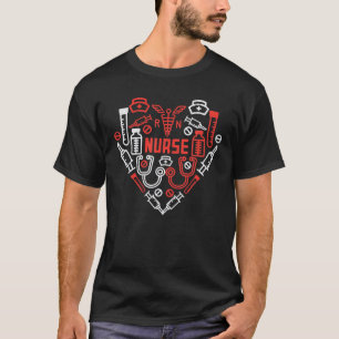 T-shirt Infirmière Valentines Jour Scrub RN ICU ER Love St