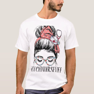 T-shirt Infirmière Vie Amusante Messy Bun Femme Santé ment