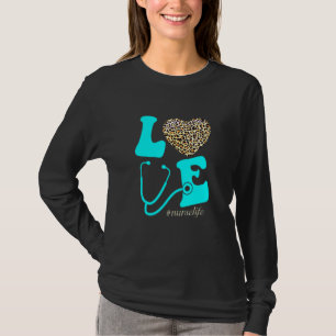 T-shirt Infirmière Vie Rn Lpn Cna École Cœur De Guépard Lé