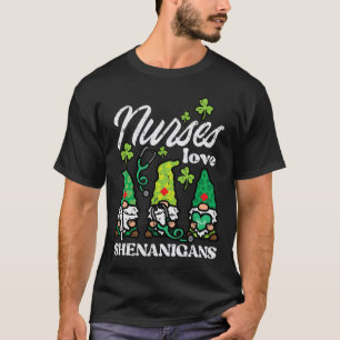 T-shirt Infirmières de la St Patrick adorent les Gnomes Sh