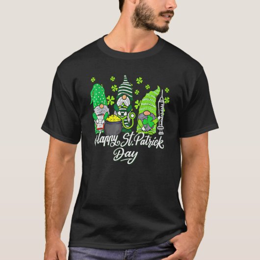 T-shirt Infirmières Gnome Saint Pattys Infirmière Scrub St (Devant)