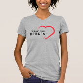 T-shirt Infirmières Mercis| Coeur rouge (Devant)