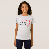 T-Shirt Infirmières Mercis| Coeur rouge (Devant entier)