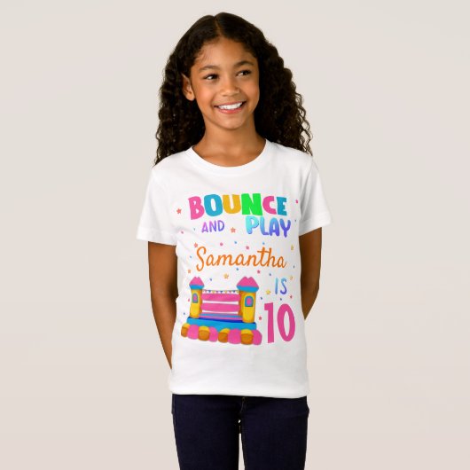 T-Shirt Inflatable Bounce House Jump Anniversaire Fille T (Devant entier)