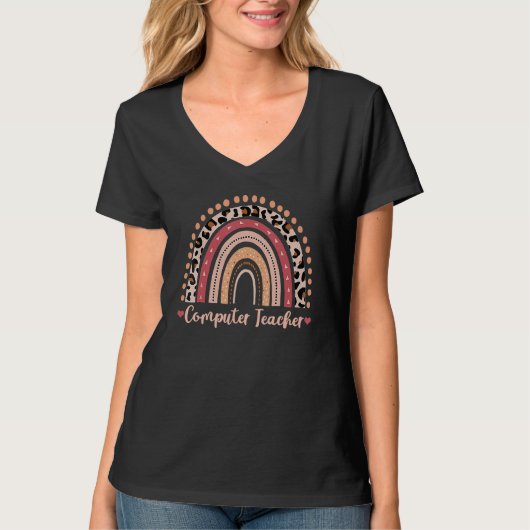 T-shirt Informateur Leopard Rainbow Boho (Devant)