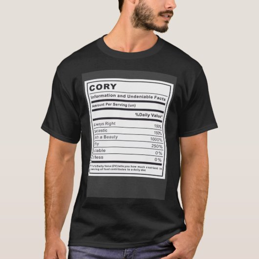 T-shirt Information Cory et faits indéniables (Devant)