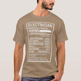T-shirt Information nutritionnelle des électriciens