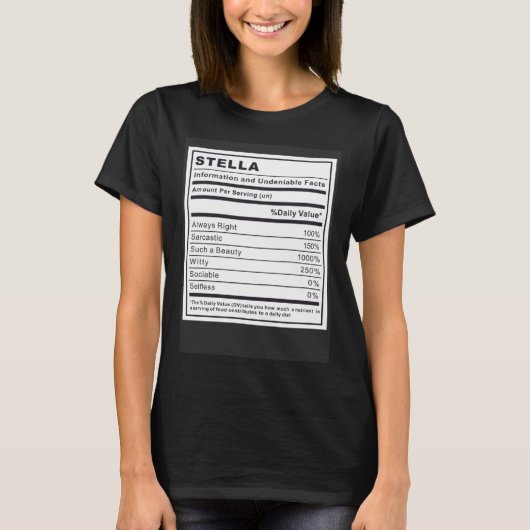 T-shirt Information Stella et faits indéniables (Devant)