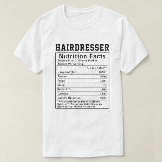 T-shirt Informations nutritionnelles drôles pour coiffeur