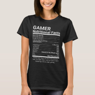 T-shirt Informations nutritionnelles pour gamers Jeux vidé