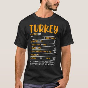 T-shirt Informations nutritionnelles sur la dinde Thanksg