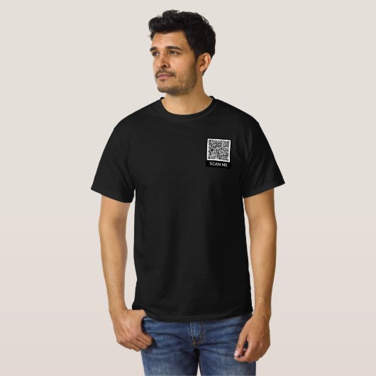 T-shirt Informations personnalisées d'analyse de code QR V (Devant entier)