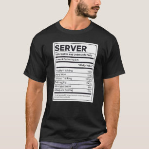 T-shirt Informations sur la nutrition du serveur