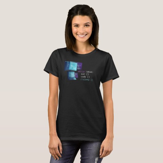 T-shirt Informatique Programmeur Python Manger Code Dormir (Devant entier)