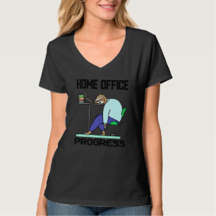T-shirt Infos amusantes Sloth Home Office Laptop Working W