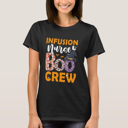 T-shirt Infusion Nurse Boo Crew Éffrayant Boo Ghost Hallow (Devant)
