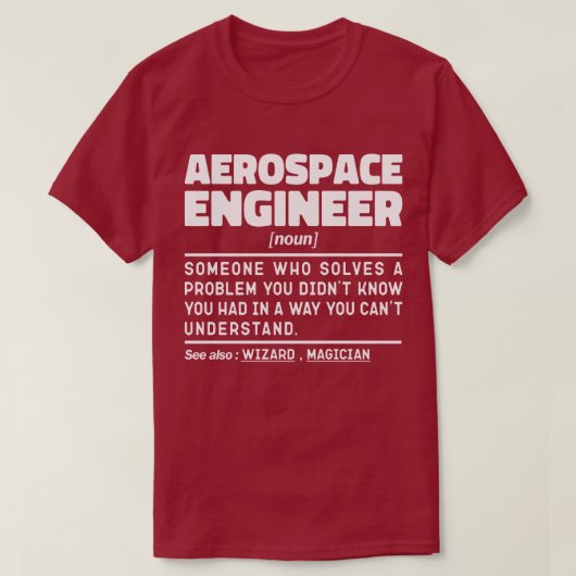 T-shirt Ingénieur aérospatial Noun Définition Sarcastique (Design devant)