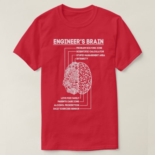 T-shirt Ingénieur Cerveau Funny Ingénierie (Design devant)
