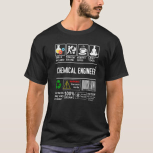 T-shirt Ingénieur Chimiste Compétences Étiquette Résolutio