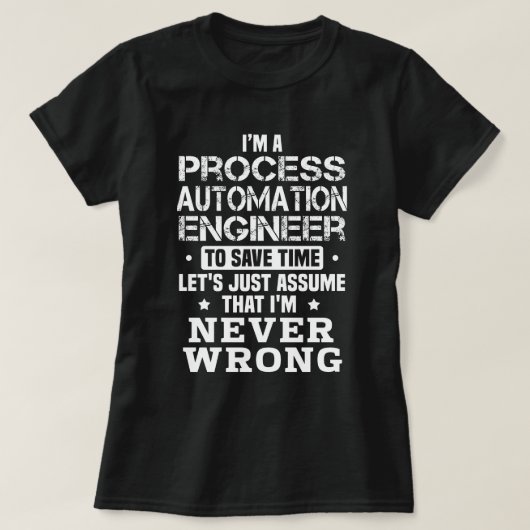 T-shirt Ingénieur d'automatisation de processus (Design devant)