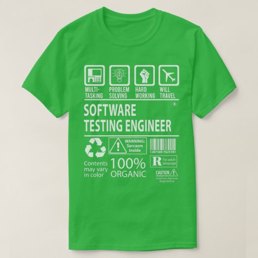 T-shirt Ingénieur de test logiciel multitâche Job Offre-lu (Design devant)