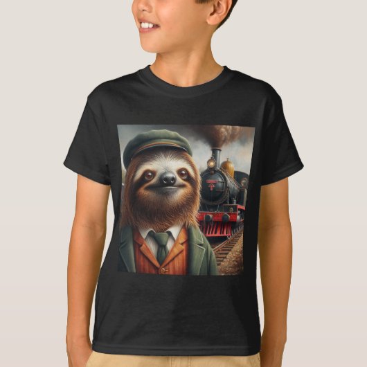 T-shirt Ingénieur de train Sloth (Devant)