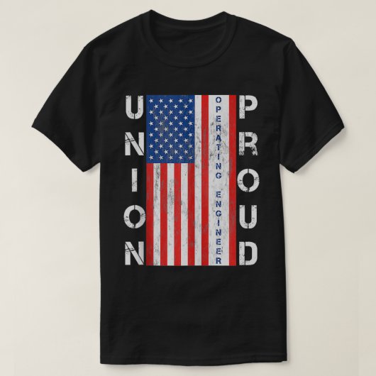 T-shirt Ingénieur d'exploitation du drapeau américain Unio (Design devant)
