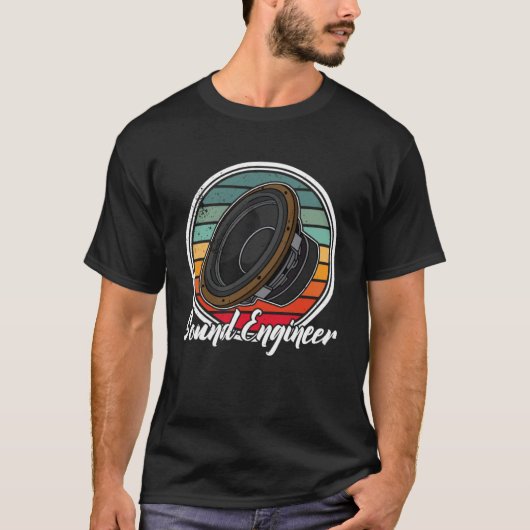 T-shirt Ingénieur du caisson de caisson synthétiseur audio (Devant)