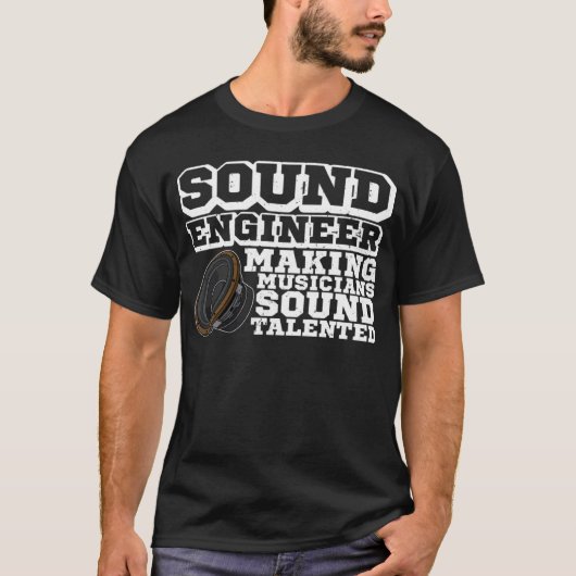 T-shirt Ingénieur du caisson de caisson synthétiseur audio (Devant)