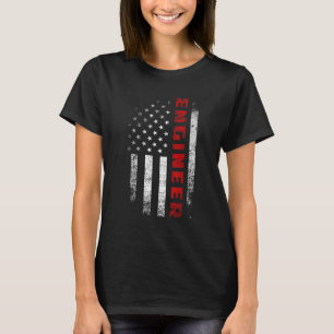 T-shirt Ingénieur du drapeau américain vintage Vêtements P